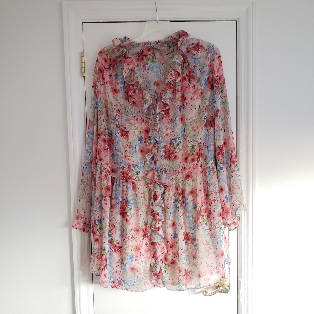 H&M Floral Ruffle Mini Dress